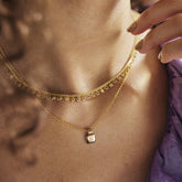 Rainbow Multiple Star Station Necklace Sterling Silver